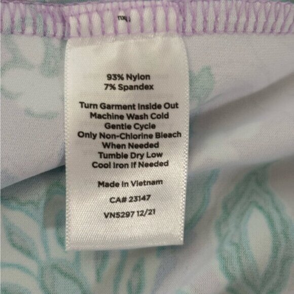 Talbots Women’s Medium Purple Green Floral Dress Keyhole Back Stretch Sleeveless - Picture 3 of 9